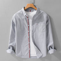 Classic British Oxford Shirt for Men - Premium Cotton Blend - Spring & Autumn Style