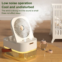 Blessed Comfort 2.5L Portable Humidifier Fan with Night Light & Remote - Summer Cooling & Humidifying Appliance