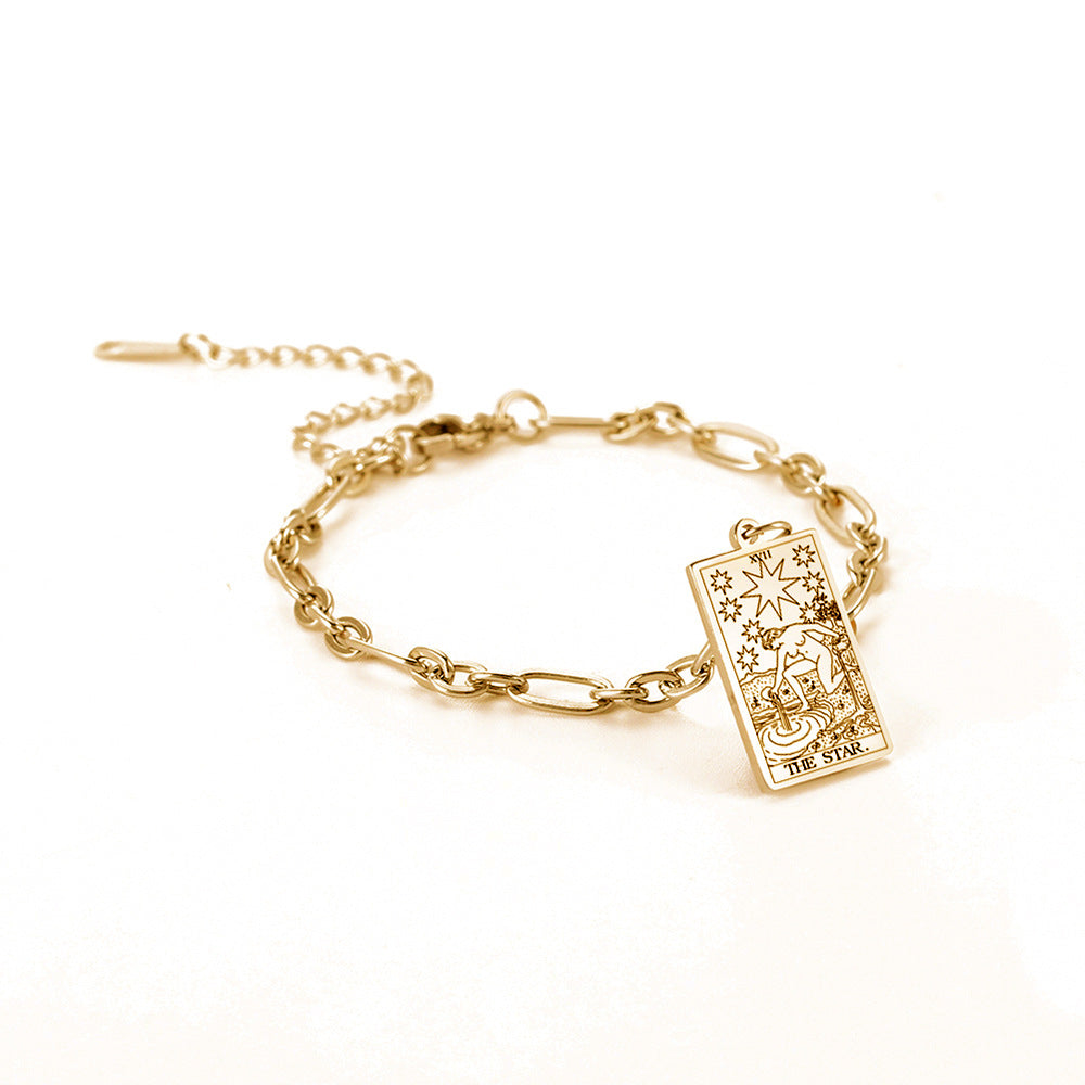 12 Tarot Card Charm Bracelet – Mystical Long Oval Link Chain Fashion Jewelry for Women What Else You Got?