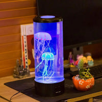 Glowing Jellyfish Aquarium Lamp - USB Powered LED Night Light with Mesmerizing Flowing Beads