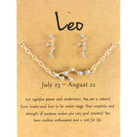 Zodiac Diamond Jewelry Set – Astrology Bracelet & Earrings for All Signs