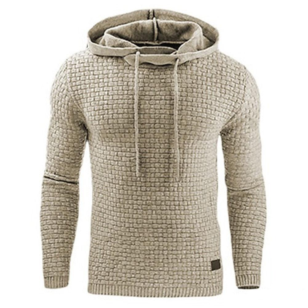 Men's Jacquard Sweater Long-sleeved Hoodie Warm Color Hooded Sweatshirt Jacket What Else You Got?