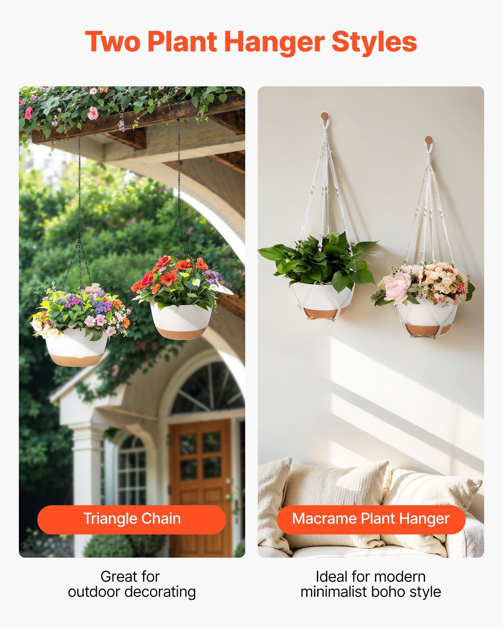 Self-Watering Hanging Planters 10 Inch 2-Pack - Indoor Outdoor Flower Pots for Spring Porch & Balcony What Else You Got?