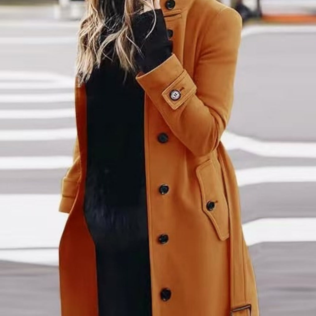 Women’s Medium‑Length Casual Polyester Coat – Long Sleeve Solid Color Jacket What Else You Got?