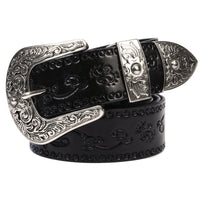 Handcrafted Mongolian Cowhide Leather Belt - Premium Embossed Personalized Design - Genuine Retro Men's Belt (105cm-125cm)