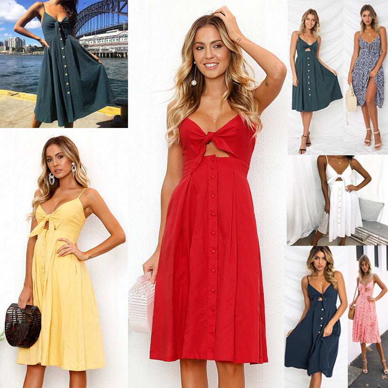 Elegant Women's Summer Sleeveless Backless Party Dress - Modest & Stylish Vestidos for Women