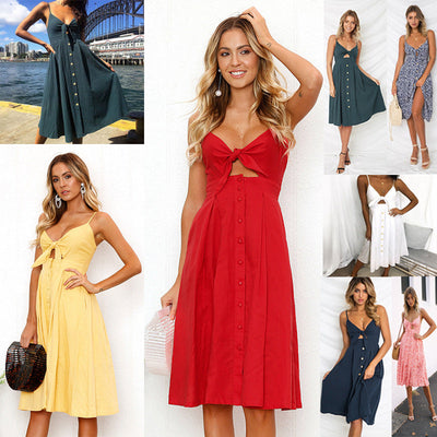 Elegant Women's Summer Sleeveless Backless Party Dress - Modest & Stylish Vestidos for Women