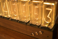 Vintage Nixie Tube Clock with 16M Colors | USB-Powered LED Night Light & Bedroom Decor