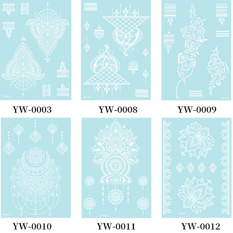 Glow In The Dark Henna Tattoo Stickers  Intricate Lace Hand & Arm Designs For Halloween Christmas Parties  Light Up Your Party What Else You Got?