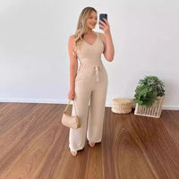 Elegant Spaghetti Strap Vest & Wide-Leg Pants Set - Modest & Stylish Apparel