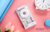 Q17 Donut Macaron Earphones – Cute Cartoon Wired Headphones with Deep Bass & Hybrid Sound