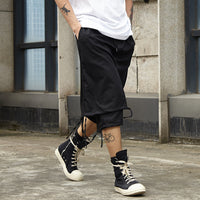 Men's Double-Layer Cropped Pants – Trendy Streetwear with Modern Splicing Design
