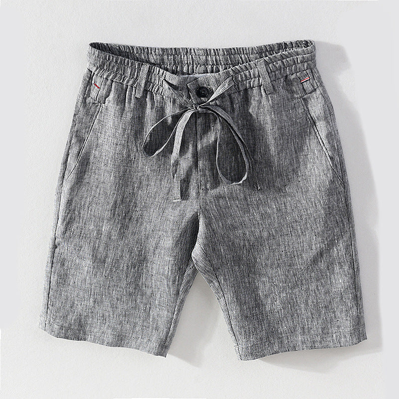 Straight Shorts Men's Comfortable Linen Mid-waist Solid Color Overalls Shorts What Else You Got?