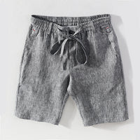 Men's Linen Shorts — Straight Fit Mid-Waist | Grey, Black & Hemp