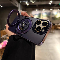 Divine Protection: Frosted Magnetic Rotating Phone Case for iPhone