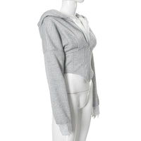 Women’s Y2K Zipper Hoodie Cardigan – Slim-Fit Corset-Style Streetwear
