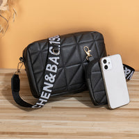 Embroidered Crossbody Bag Set – PU Leather Shoulder Bag with Mini Pouch