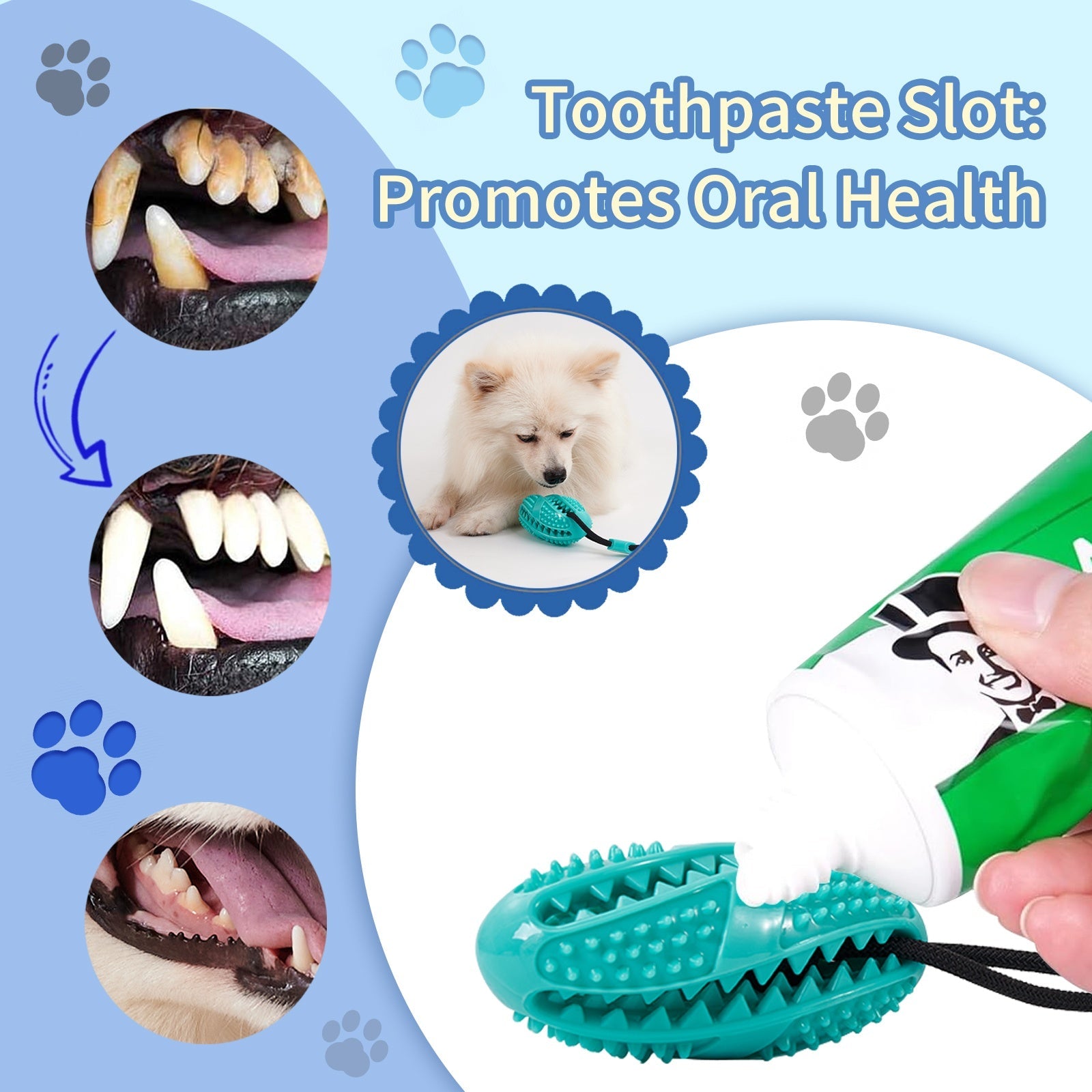 Suction Cup Dog Pull Rope Toy – TPR Molar Chew Ball, Treat‑Dispensing Tug Toy for Teeth Cleaning & Interactive Play (Blue) What Else You Got?