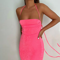 Elegant Women's Halter Backless Summer Dress - Modest & Stylish Club Party Outfit