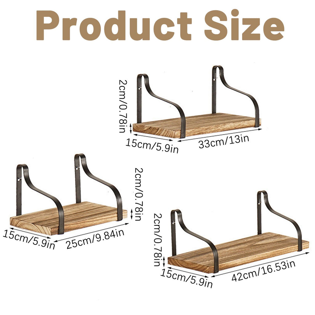 Rustic Farmhouse Floating Shelves Set of 3 - Wall Mounted Wood Shelf for Living Room Bedroom Kitchen What Else You Got?