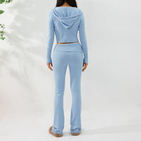 Elegant Christian Hoodie & Pants Set - Zip Long Sleeve Sweater with High Waist Trousers (Women's)