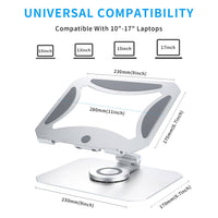 Premium 360° Rotating Laptop Stand - Sturdy Aluminum Stand for 11-17.3