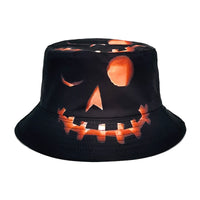 Pumpkin Grimace Halloween Sun Hat - Cute Cartoon Printed Fisherman Cap for Fall Festivities
