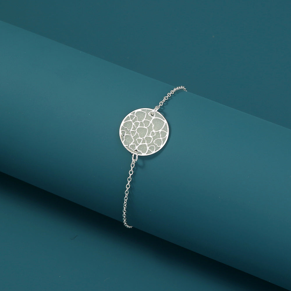Silver Round Heart Texture glow-in-the-dark bracelet What Else You Got?