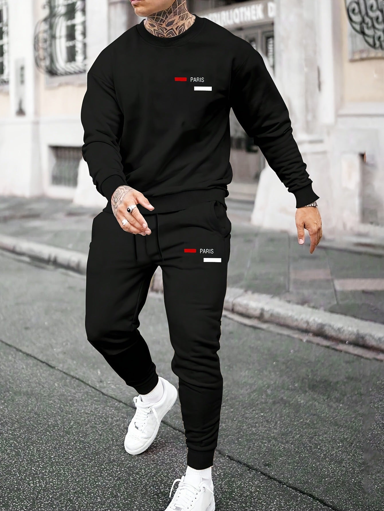 Men’s Casual Printed Fleece Hoodie Set – Two‑Piece Sweatshirt & Pants Outfit What Else You Got?