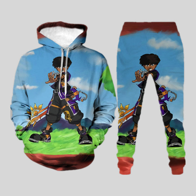 Men’s 3D Digital Print Tracksuit – Loose Hooded Pullover Sweater & Trousers Set (S–6XL) What Else You Got?