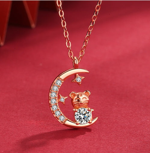 Sterling Silver Zodiac Diamond Star And Moon Pendant Necklace What Else You Got?