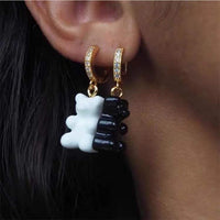 Y2K Gummy Bear Stud Earrings – Zircon Crystal Kawaii Jewelry