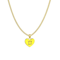 Fashion Color Zodiac Peach Heart Alloy Necklace