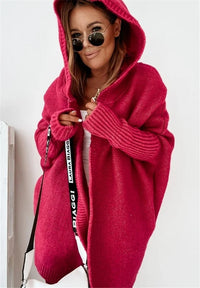 Women’s Oversized Hooded Batwing Cardigan – Soft Knit Layering Sweater S–XL