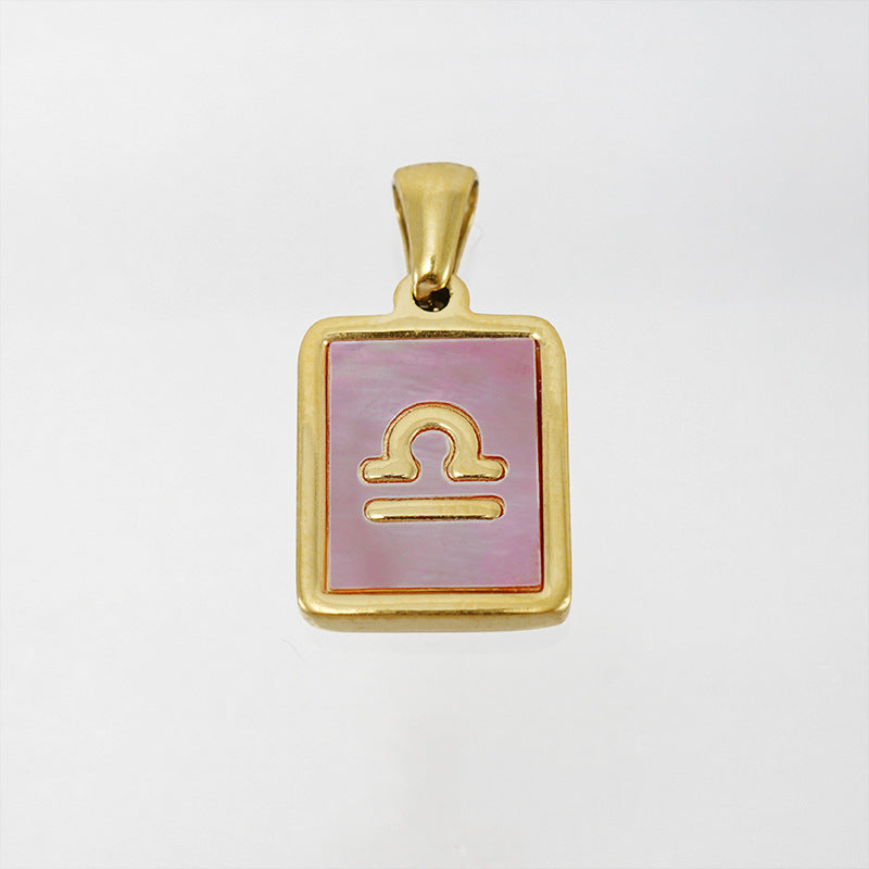 Stainless Steel Square Shell Zodiac Necklace What Else You Got?
