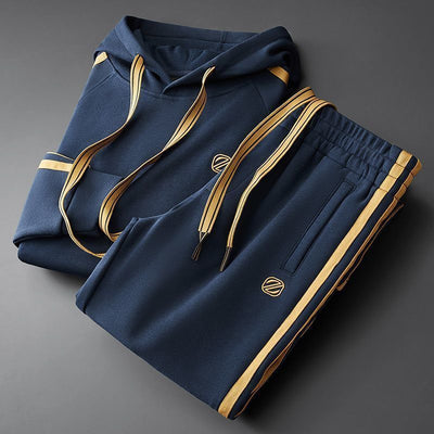 Men’s Casual Streetwear Hooded Jacket & Slim-Fit Pants Set – Spring & Fall Two-Piece Outfit