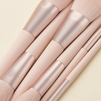11-Piece Christian Makeup Brush Set - Elegant Wooden Handles & Gift-Ready Pink Bag