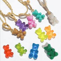 Y2K Gummy Bear Heart Necklace – Colorful Kawaii Candy Pendant