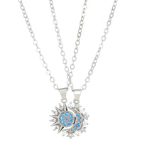 Sun & Moon Magnetic Couple Necklace Set - Unity & Love Symbol Pendant Gifts for Her & Him