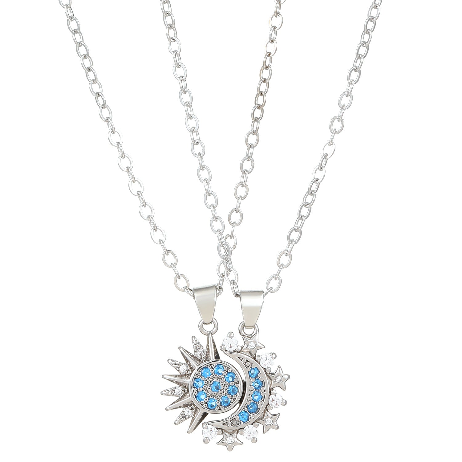 Sun & Moon Magnetic Couple Necklace – Clavicle Chain Pendant Set What Else You Got?