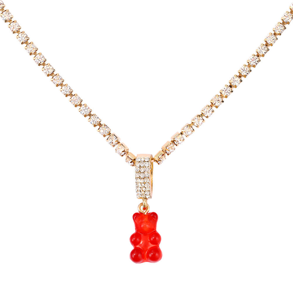 Fashion Cartoon Bear Diamond Necklace What Else You Got?