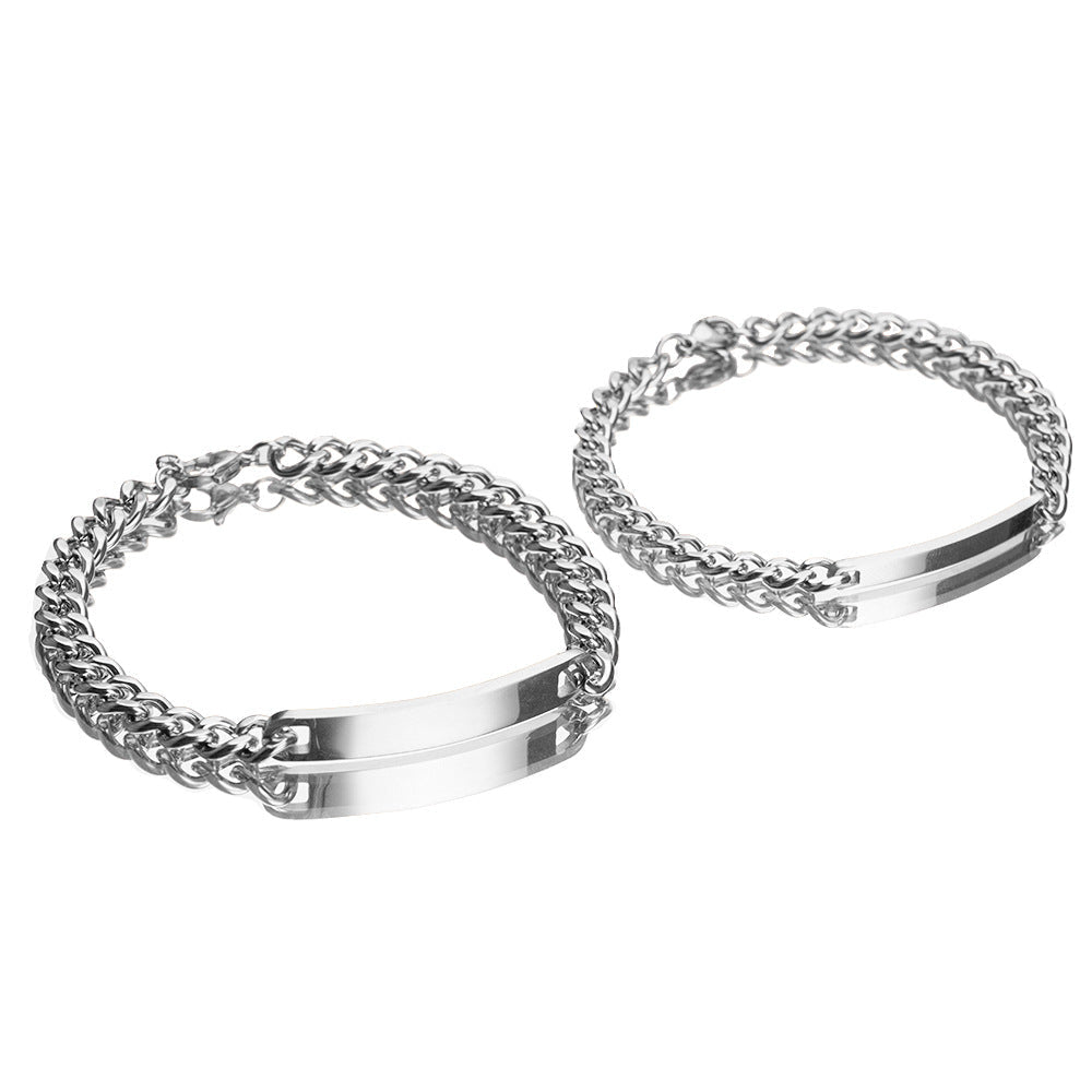 Engraved Titanium Steel Lovers' Day 18K High Quality Gold Plated Bracelet What Else You Got?