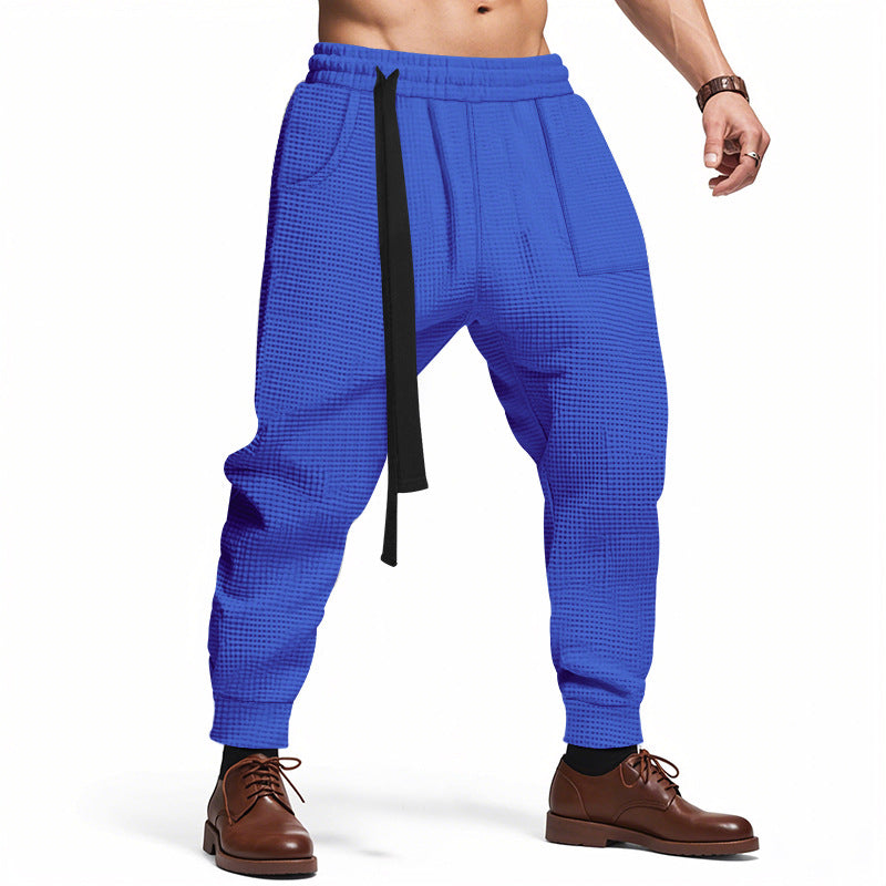 Men's Casual Pants Solid Waffle Male Hip Hop Streetwear Track Pants Joggers Trousers Fashion Harajuku Men Pants What Else You Got?