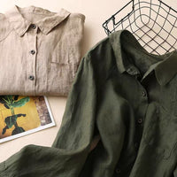 Effortless Summer Style: Women's Breathable Cotton-Linen Artistic Shirt