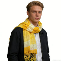 2pcs Sunshine Boho Scarf - Sunny Yellow Floral Pattern Printed Scarf