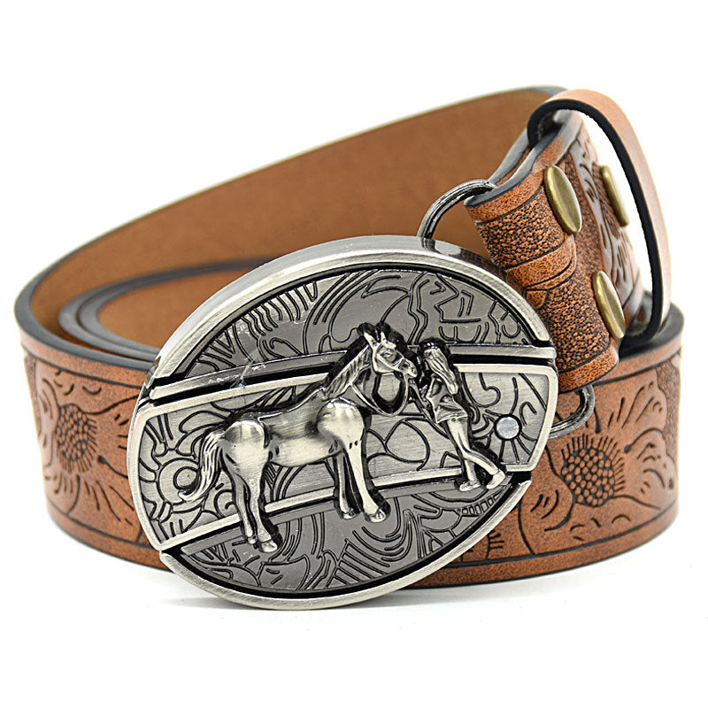 Personality Student Trendy Printing Engraving Smooth Buckle Knife Embossing Belt What Else You Got?