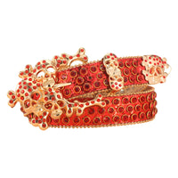 Rhinestone Skull Belt for Men – Studded Punk Rock Statement Waist Belt
