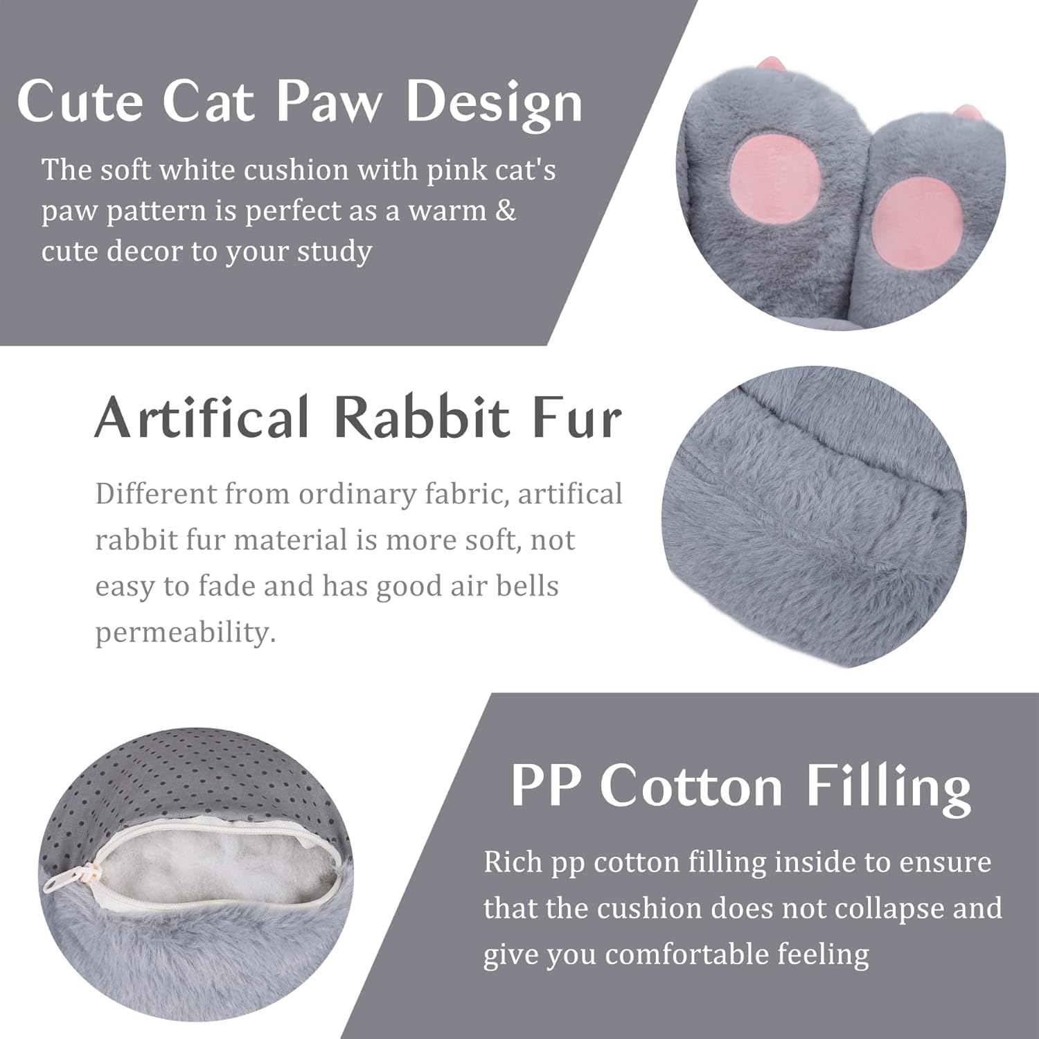 Cute Seat Cushion Cat Paw Shape Floor Cushion With Detachable Sheep Plush For Gamer Chair Reading Pillow And Leisure Lazy Sofa For Dining Room Office Bedroom Chair Cushion What Else You Got?