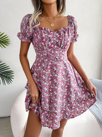 Graceful Bloom Floral Summer Dress - Elegant A-Line Floral Print Dress for Women