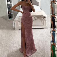Graceful Split Suspender Evening Gown - Modest & Luxurious Christian Dress for Women